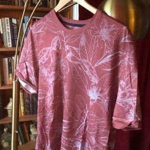 Ted Baker Pink Floral Ringneck Shirt sz 5